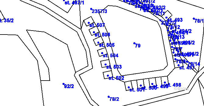 Parcela st. 504 v KÚ Olešnice v Orlických horách, Katastrální mapa