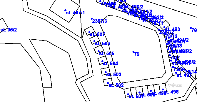 Parcela st. 505 v KÚ Olešnice v Orlických horách, Katastrální mapa