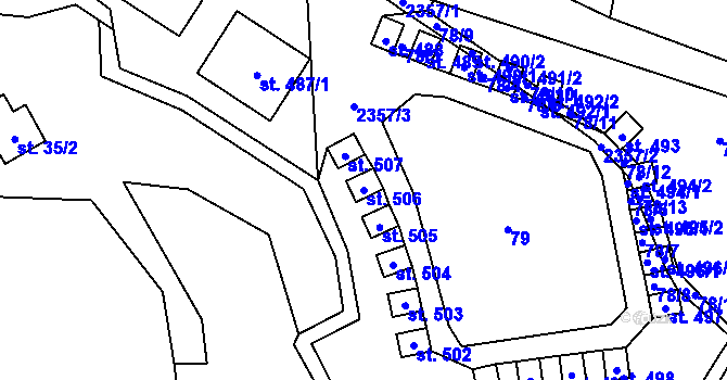 Parcela st. 506 v KÚ Olešnice v Orlických horách, Katastrální mapa