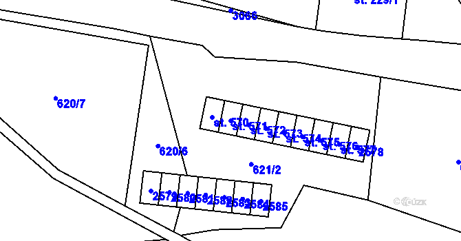 Parcela st. 571 v KÚ Olešnice v Orlických horách, Katastrální mapa