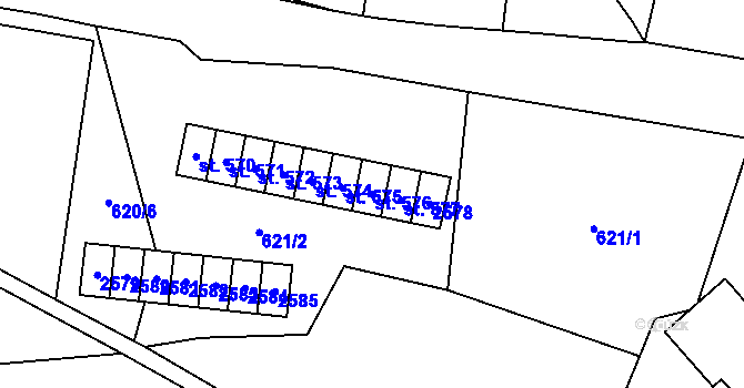 Parcela st. 576 v KÚ Olešnice v Orlických horách, Katastrální mapa