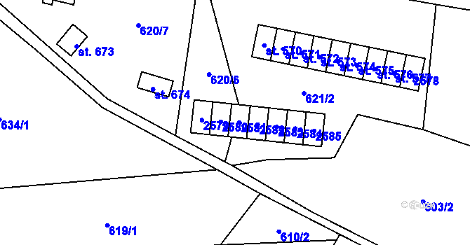 Parcela st. 580 v KÚ Olešnice v Orlických horách, Katastrální mapa