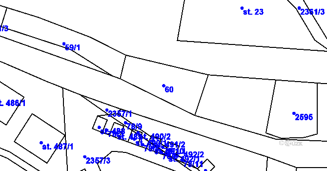 Parcela st. 60 v KÚ Olešnice v Orlických horách, Katastrální mapa