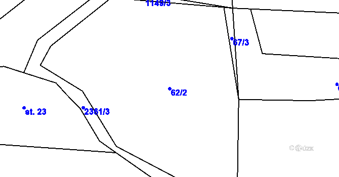 Parcela st. 62/2 v KÚ Olešnice v Orlických horách, Katastrální mapa