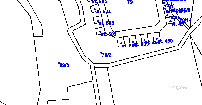 Parcela st. 78/2 v KÚ Olešnice v Orlických horách, Katastrální mapa