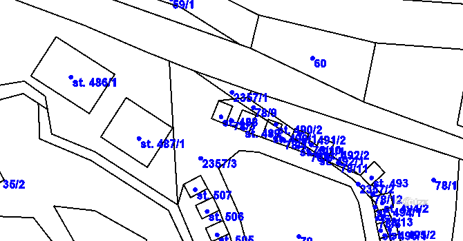 Parcela st. 78/3 v KÚ Olešnice v Orlických horách, Katastrální mapa