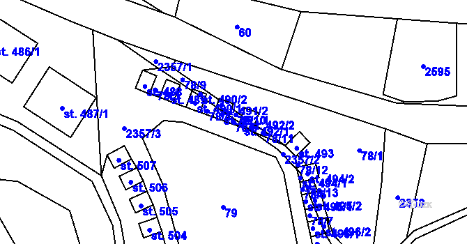 Parcela st. 78/5 v KÚ Olešnice v Orlických horách, Katastrální mapa