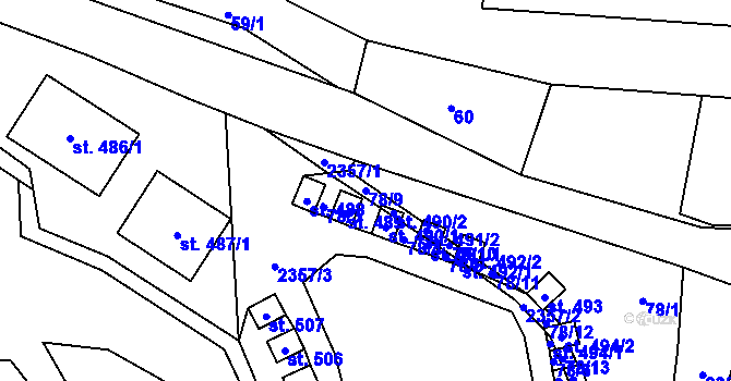 Parcela st. 78/9 v KÚ Olešnice v Orlických horách, Katastrální mapa