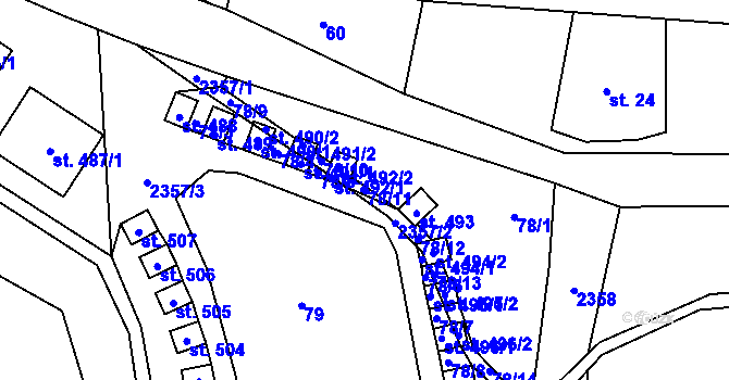 Parcela st. 78/11 v KÚ Olešnice v Orlických horách, Katastrální mapa