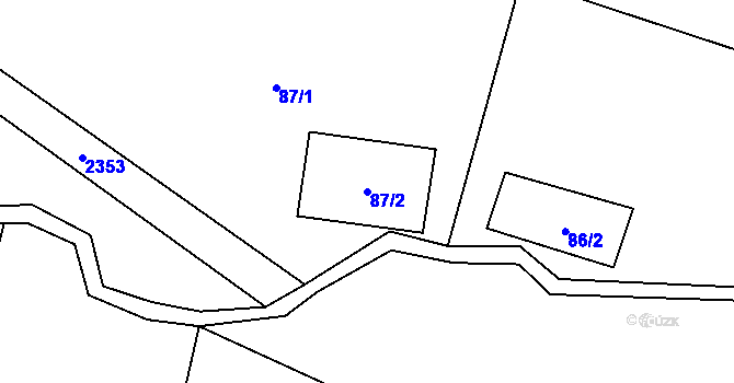 Parcela st. 87/2 v KÚ Olešnice v Orlických horách, Katastrální mapa