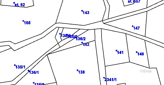 Parcela st. 142 v KÚ Olešnice v Orlických horách, Katastrální mapa