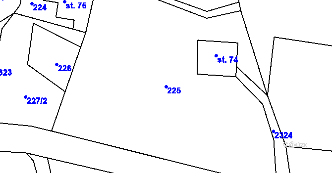 Parcela st. 225 v KÚ Olešnice v Orlických horách, Katastrální mapa