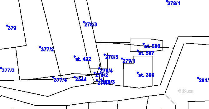 Parcela st. 278/5 v KÚ Olešnice v Orlických horách, Katastrální mapa