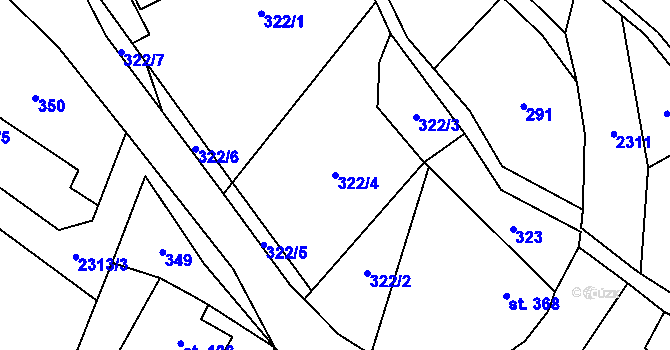 Parcela st. 322/4 v KÚ Olešnice v Orlických horách, Katastrální mapa