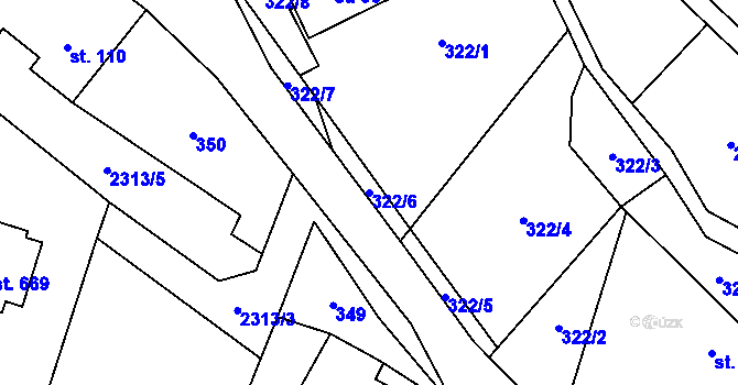 Parcela st. 322/6 v KÚ Olešnice v Orlických horách, Katastrální mapa