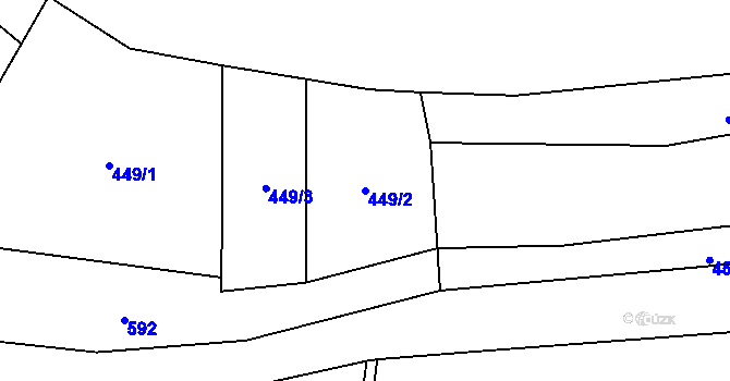 Parcela st. 449/2 v KÚ Olešnice v Orlických horách, Katastrální mapa