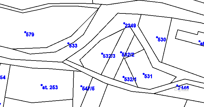 Parcela st. 532/3 v KÚ Olešnice v Orlických horách, Katastrální mapa