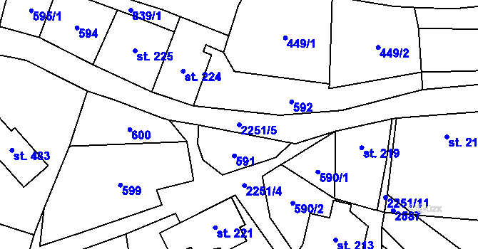 Parcela st. 2251/5 v KÚ Olešnice v Orlických horách, Katastrální mapa
