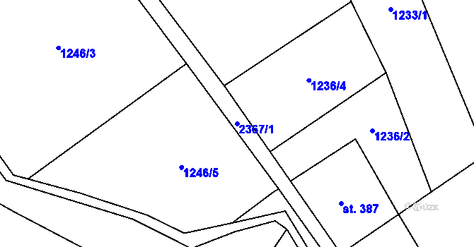Parcela st. 2367/1 v KÚ Olešnice v Orlických horách, Katastrální mapa