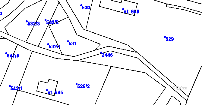 Parcela st. 2446 v KÚ Olešnice v Orlických horách, Katastrální mapa