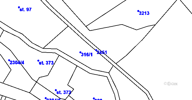 Parcela st. 2451 v KÚ Olešnice v Orlických horách, Katastrální mapa