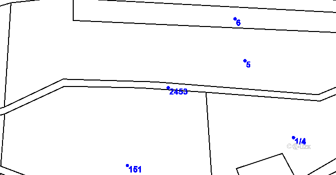 Parcela st. 2453 v KÚ Olešnice v Orlických horách, Katastrální mapa