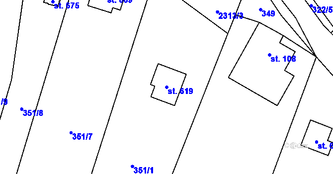 Parcela st. 619 v KÚ Olešnice v Orlických horách, Katastrální mapa