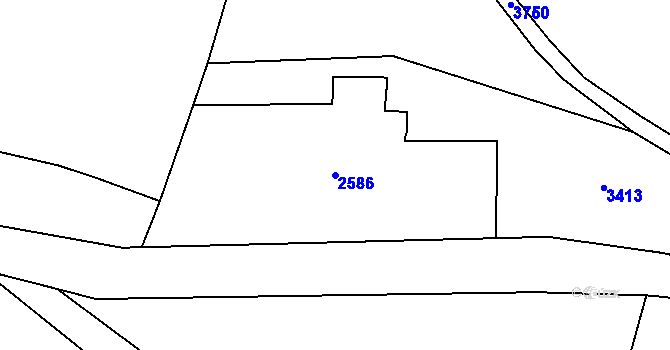 Parcela st. 2586 v KÚ Olešnice v Orlických horách, Katastrální mapa