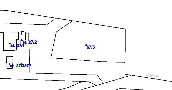 Parcela st. 67/5 v KÚ Olešnice v Orlických horách, Katastrální mapa