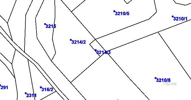 Parcela st. 3214/3 v KÚ Olešnice v Orlických horách, Katastrální mapa