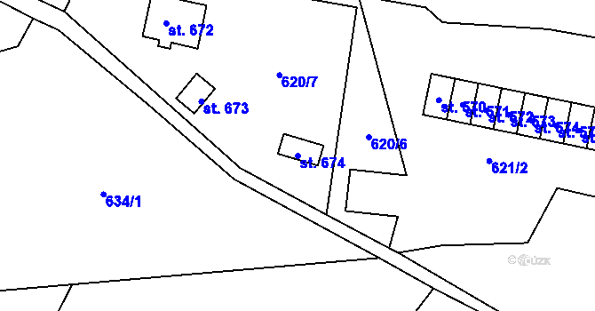 Parcela st. 674 v KÚ Olešnice v Orlických horách, Katastrální mapa