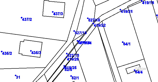 Parcela st. 419/24 v KÚ Olešník, Katastrální mapa