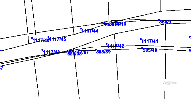 Parcela st. 585/39 v KÚ Olešník, Katastrální mapa