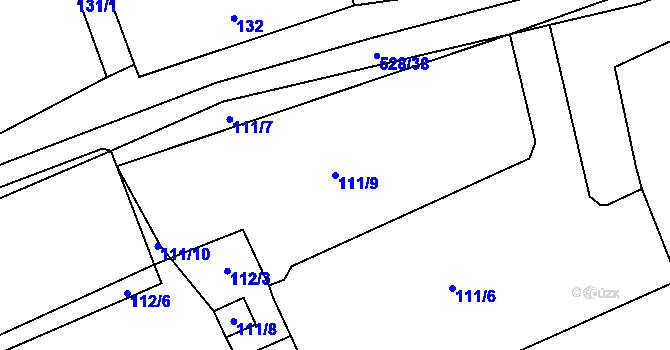 Parcela st. 111/9 v KÚ Olešník, Katastrální mapa