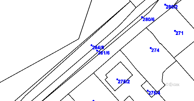 Parcela st. 281/6 v KÚ Olešník, Katastrální mapa
