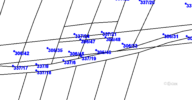 Parcela st. 306/46 v KÚ Olešník, Katastrální mapa