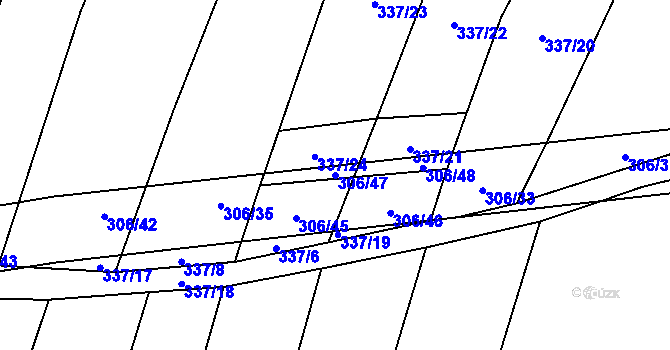 Parcela st. 306/47 v KÚ Olešník, Katastrální mapa