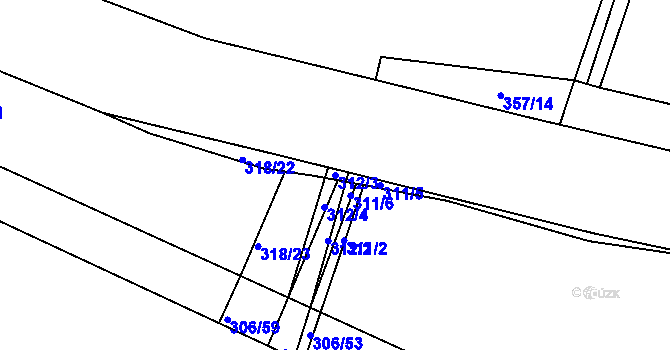 Parcela st. 312/3 v KÚ Olešník, Katastrální mapa