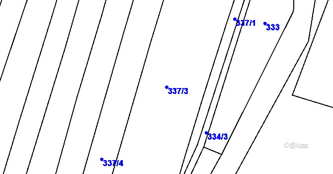 Parcela st. 337/3 v KÚ Olešník, Katastrální mapa