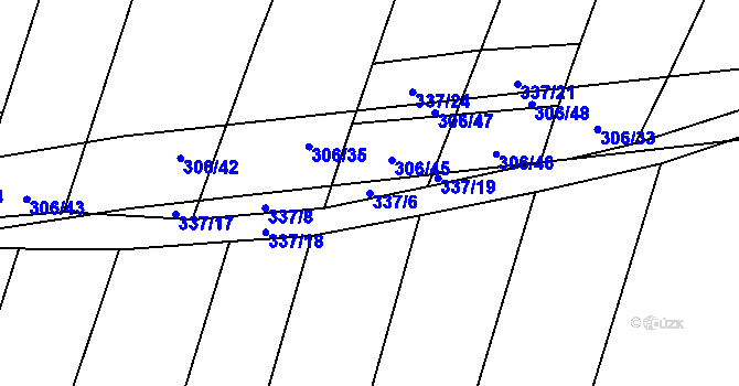 Parcela st. 337/6 v KÚ Olešník, Katastrální mapa