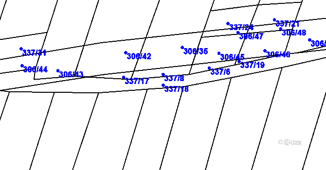 Parcela st. 337/18 v KÚ Olešník, Katastrální mapa