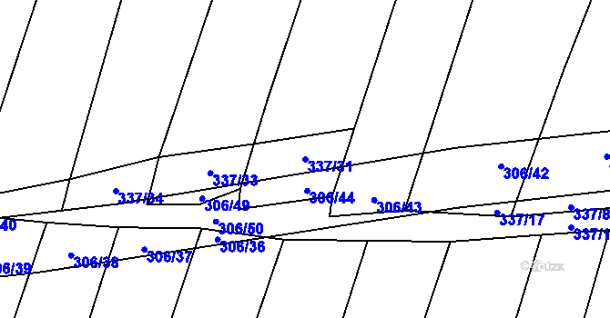Parcela st. 337/31 v KÚ Olešník, Katastrální mapa