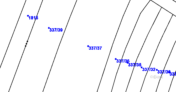 Parcela st. 337/37 v KÚ Olešník, Katastrální mapa