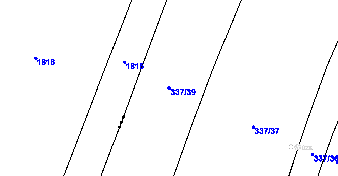 Parcela st. 337/39 v KÚ Olešník, Katastrální mapa