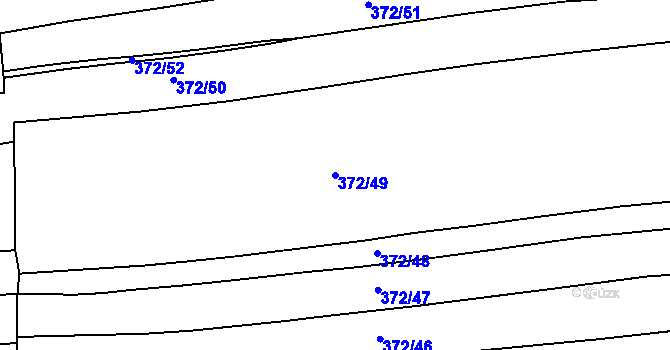 Parcela st. 372/49 v KÚ Olešník, Katastrální mapa