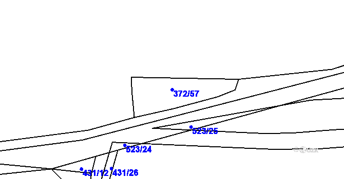 Parcela st. 372/57 v KÚ Olešník, Katastrální mapa