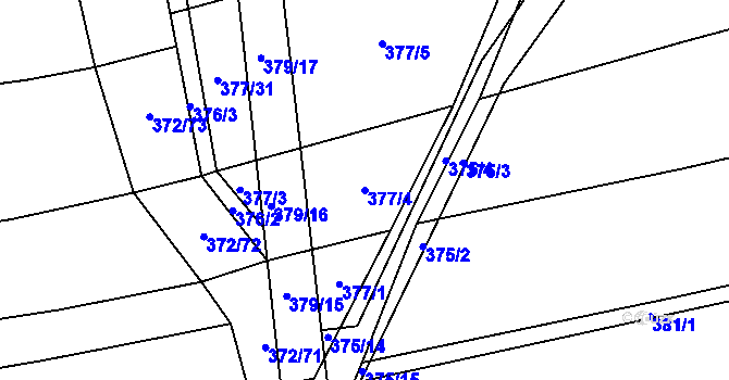 Parcela st. 377/4 v KÚ Olešník, Katastrální mapa