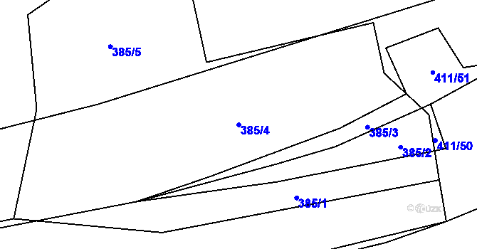Parcela st. 385/4 v KÚ Olešník, Katastrální mapa