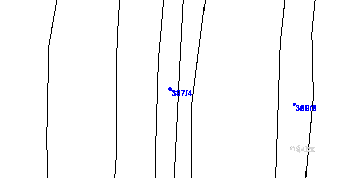Parcela st. 387/4 v KÚ Olešník, Katastrální mapa