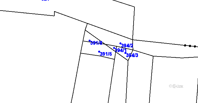 Parcela st. 391/5 v KÚ Olešník, Katastrální mapa